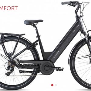 Bicicletta E-Bike Olympia "Roadster Comfort 700 “Alluminio Donna Colore Nera-Grigia, Batteria 465 bWh