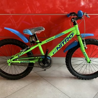 Bicicletta Bimbo Brera "NITRO Ruota 20 Pollici"-Acciaio -1 Velocità Colore Verde Fluo-Azzurro