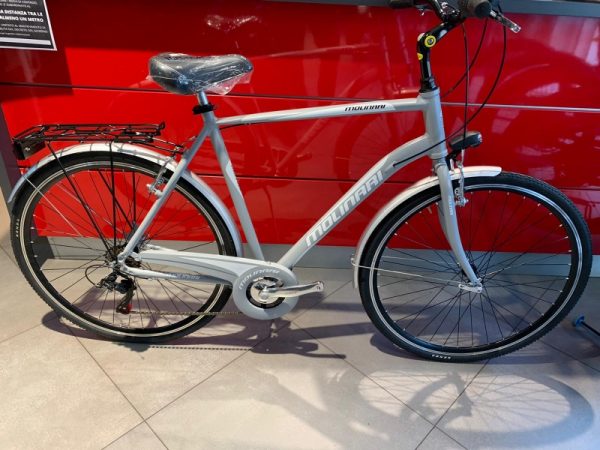 Bicicletta City-Bike “By Molinari “Uomo  Alluminio 6 V Misura 58 colore Argento  Opaco Chiaro