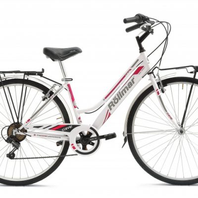 Bicicletta City-Bike Marca Rollmar “CLEVER” Donna Acciaio 6 V Misura 43 colore Bianca-Fucsia