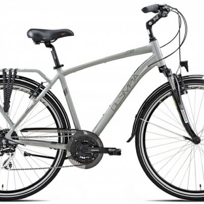 Bicicletta City Bike Olympia Uomo“City Go”21 V Alluminio  Taglia L 54 Argento Opaco