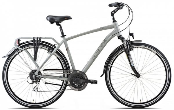 Bicicletta City Bike Olympia Uomo“City Go”21 V Alluminio  Taglia L 54 Argento Opaco
