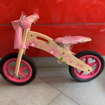 Bici In Legno Pedagogica Tipo Moto Colore Rosa