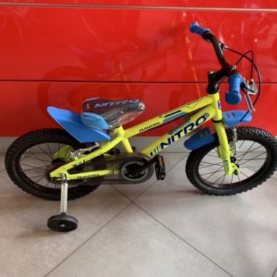 Bicicletta Bimbo Brera "NITRO Ruota 16 Pollici"-Acciaio -1 Velocità Colore Giallo Fluo-Azzurro