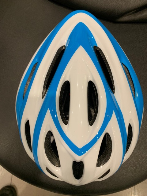 Casco Bicicletta Ciclo per Adulto Rms BTA misuraL colore Bianco-Azzurro