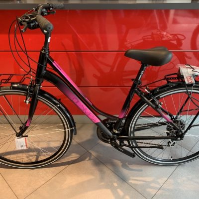 Bicicletta City-Bike Olympia “College” Donna colore Nera-Fucsia