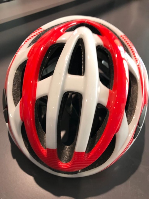 Casco Bicicletta Ciclo per Adulto Areo Sprint misura M 52-58 colore Rosso Bianco