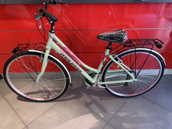 Bicicletta City-Bike “By Molinari “Donna  Alluminio 6 V colore Verde-Rosa