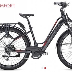 Bicicletta E-Bike Olympia "SPEEDSTER COMFORT 2023 BATTERIA 900 !!! MOTORE OLIEDS “Alluminio DONNA  Colore 04 Nero Opaco-Rossa