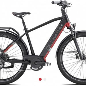 Bicicletta E-Bike Olympia "New Super Magnum 2022  “Alluminio UOMO  Colore Nero Opaco-Rosso