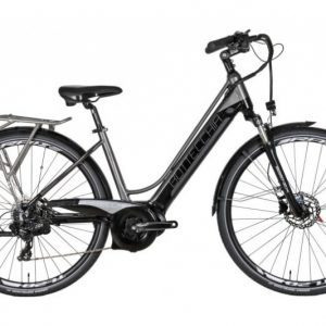 Bicicletta E-Bike BOTTECCHIA  "BE 19 TRK LADY 2022'" 28 Motore Olieds Centrale Batteria Panasonic 500 wh  Alluminio Donna Argento-Antracite