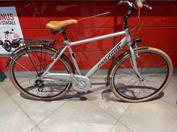 Bicicletta City-Bike “ By Molinari “Uomo Alluminio 6 V Misura 54 colore Argento Opaco