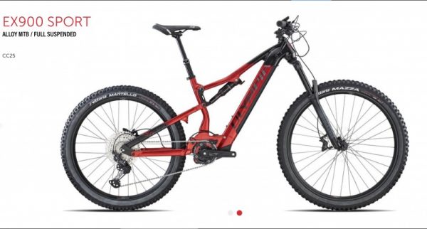 Bicicletta  Mtb E-Bike FULL Olympia “EX 900 Sport 2022 ZEB”  Taglia M Motore 85 Nm Olieds Batteria 900 Wh Colore Rosso Opaco