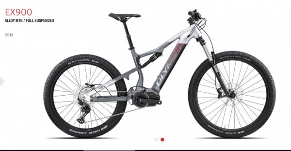 Bicicletta Mtb E-Bike Full Olympia “EX 900 2022 ” Alluminio  Taglia S Colore Argento-Antracite