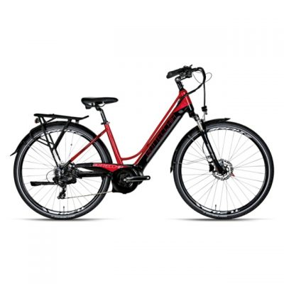 1-Bicicletta E-Bike BOTTECCHIA  "BE 19 TRK LADY'" 28 Motore Centrale Batteria Panasonic 500 wh  Motore Olieds Alluminio Donna Rossa
