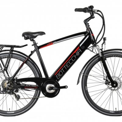 Bicicletta E-Bike BOTTECCHIA  "BE 16 TRK MAN'" 28 Alluminio Uomo  Colore Nero  Lucido-Rosso