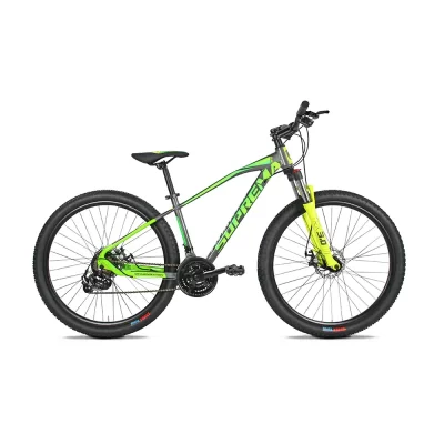 Bicicletta MTB " BRERA SUPREMA" 27.5 Pollici colore Titanio-Gialla -Verde Telaio 43 Alluminio 21 velocita' Cambio Shimano