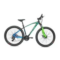 Bicicletta MTB ” BRERA SUPREMA” 27.5 Pollici colore Nero-Verde-Azzurra Telaio 38 Alluminio 21 velocita’ Cambio Shimano