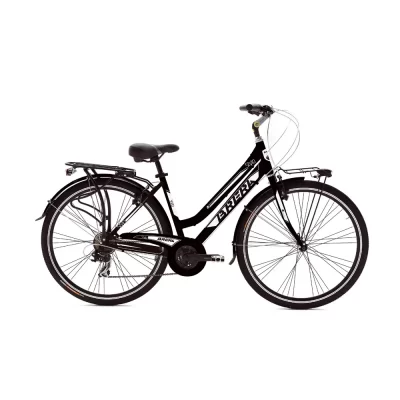 Bicicletta City Bike “ Brera STYLO  7 Velocita' “,Misura Telaio 43 Alluminio DONNA Colore Nero Lucido-Bianco