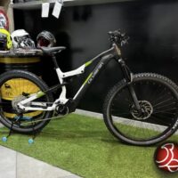 Bicicletta  Mtb E-Bike FULL Olympia “EX 900 Sport 2023  GOLD ”  Taglia M Motore 85 Nm Olieds Batteria 900 Wh Colore Antracite-Bianca-Verde