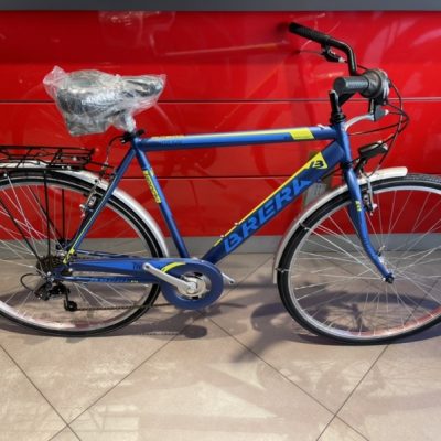 Bicicletta City-Bike “Brera Trendy“ Uomo Acciaio 7 V Misura 54 l colore Blu Opaca-Giallo