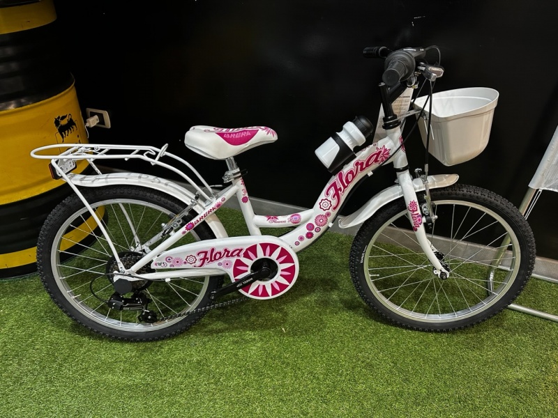 Bicicletta Bimba  Brera" FLORA” Ruota 20 Cambio 6 Velocita’ Colore Bianca-Rosa