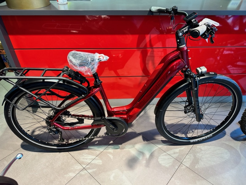 Bicicletta E-Bike Olympia "SPEEDSTER COMFORT 2024 BATTERIA 900 !!! MOTORE OLIEDS “Alluminio DONNA  Colore Rossa LUCIDO